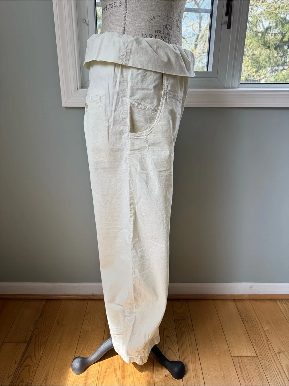 Anthropologie PILCRO bowed leg fold over belt barrel leg trouser EUC size s - Picture 4 of 10